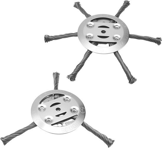 Grastrimmer Accessoires - Onkruidborstel Set - Gazon Onderhoud - Roestvrij Staaldraad - 8 Inch - Zilver