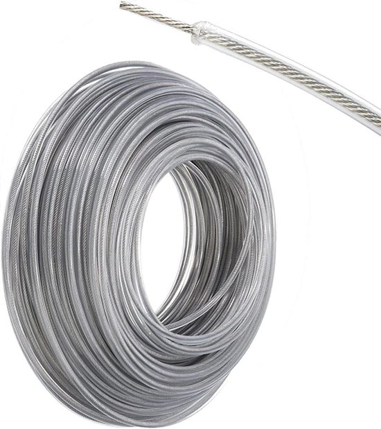 Grastrimmer draad - Maaidraad staal - Onkruid verwijderen - Duurzaam staal nylon - 30 meter - Grijs