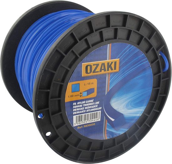 Grastrimmer Draad - Nylon Lijn - Gazon Onderhoud - Vierkante Vorm - 30m 4mm - Blauw van Merkloos	