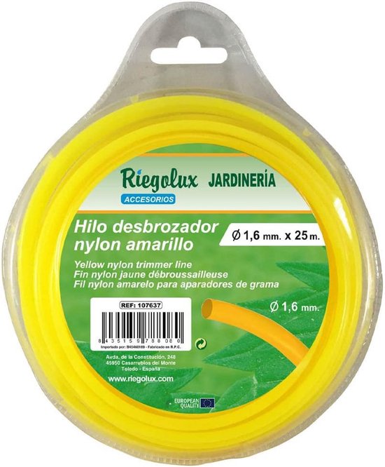 Grastrimmer Draad - Nylon, Ronde Vorm, 1,6 mm x 25 m - Duurzaam en Sterk Trimmerdraad voor Tuinonderhoud