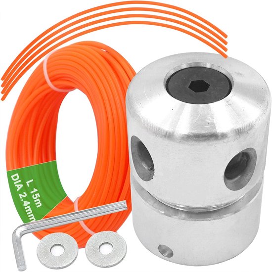 Grastrimmer Draadkop - Reserve Spoel - Gazon Onderhoud - Aluminium Kop - M8 M10 - Zilver