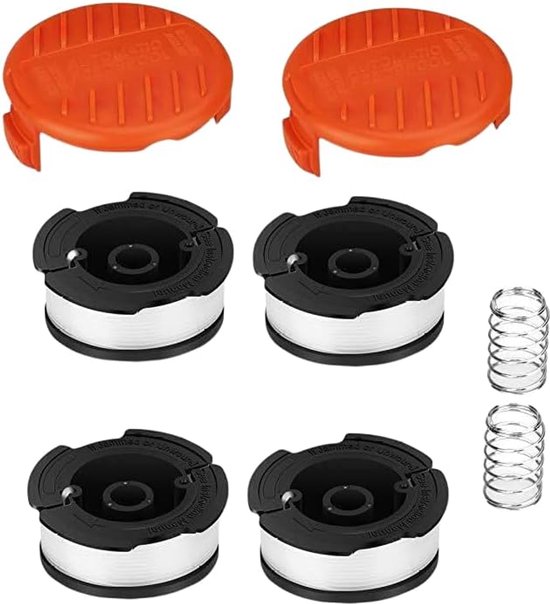 Grastrimmer elektrisch - grasschaar - Geschik voor Black & Decker GL4525, GL5028, GLC1423L, GLC1825L grastrimmer - voor trimmer met diameter van 1,6 mm - bevat 4 trimmerspoelen - 2 beschermkap - 2 veren