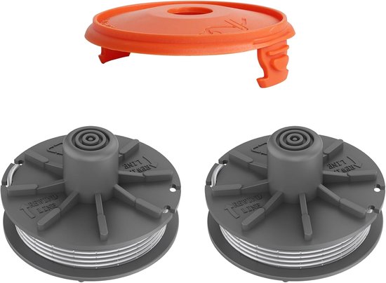 Grastrimmer Trimmerspoel lijn voor Gardena 05307-20, 1,65 mm, 6,1 m spoel lijnen compatibel met Art 8846-8848 Art 9805-9809 vervangende lijn spoel met dop (2 spoel + 1 deksel) van Teritek