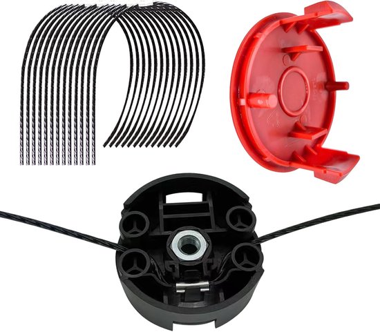 Grastrimmerlijn Vervanging - Bosmaaier Draad - Tuinonderhoud Groene Ruimtes - Complete Set Onderdelen - 37 cm 35 mm - Rood Zwart van Merkloos	