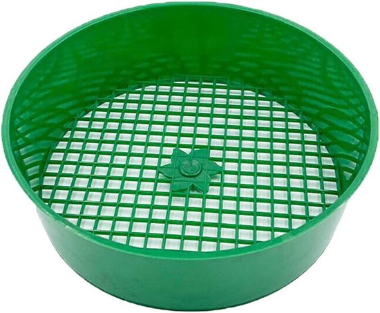Green Round Garden Sieve - Plastic Puzzle - Stone Sand Seedling Mesh - Tuingereedschap voor Compost en Grond van Elixir Gardens