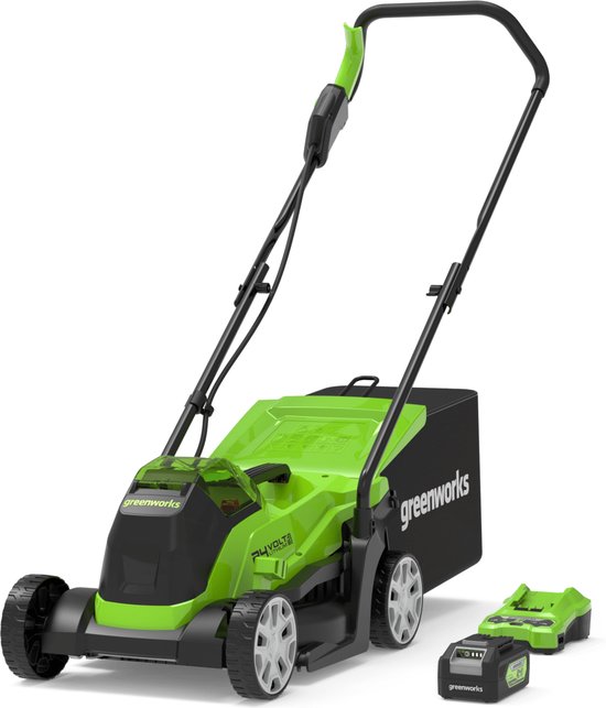 Greenworks 2516107UB grasmaaier Duwgrasmaaier Batterij/Accu Zwart, Groen