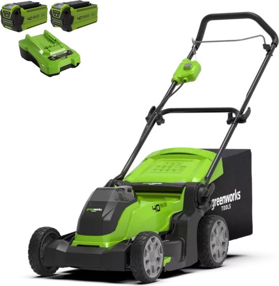 Greenworks 40 volt accu maaier met 2 x 2AH accu en lader G40LM41K2X