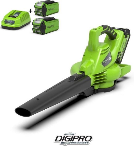 GREENWORKS 40V (2 x 2Ah) bladblazer en bladzuiger van Greenworks