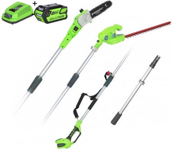 GREENWORKS 40V 4Ah takkenzaag - heggenschaar van Merkloos	