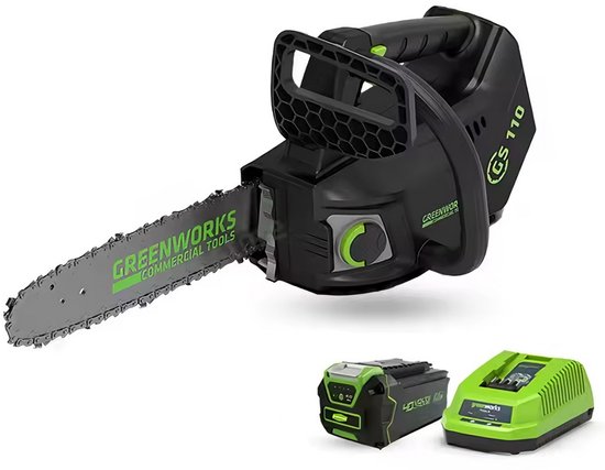 Greenworks 40V Elektrische Kettingzaag - 10 Inch - Snoeizaag - Takkenzaag - Handzaag - Kettingsnelheid: 15 m/s - Brushless - Inc. accessoires van Greenworks