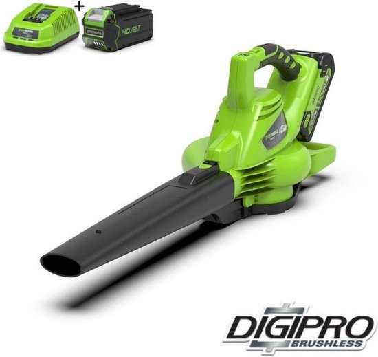 Greenworks Bladblazer/-zuiger 40 V groen van Greenworks