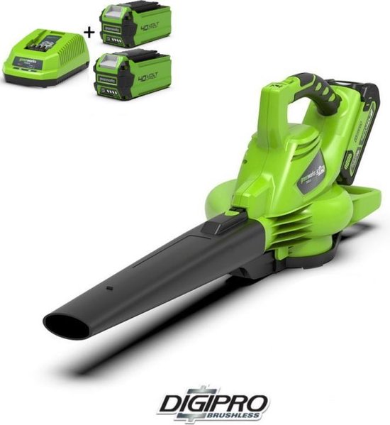 Greenworks Bladblazer/ zuiger 40 volt met 2x2.0Ah accu en lader van Greenworks