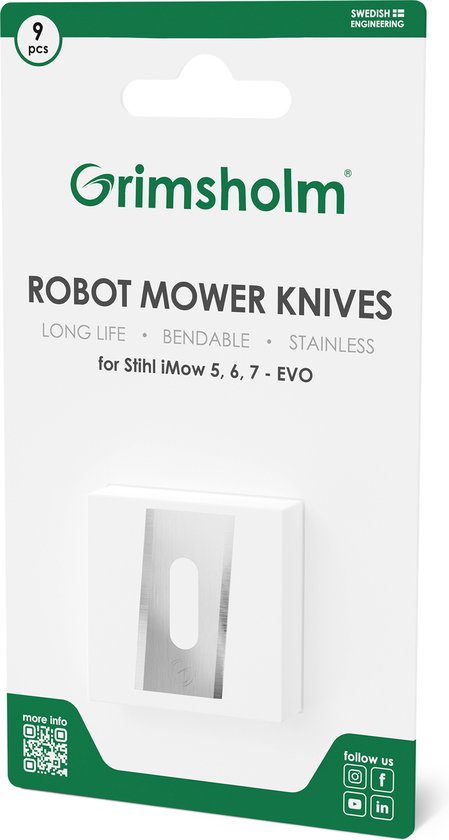 Grimsholm - Robotmaaiermessen voor iMOW 5, 6, 7, EVO - 9 stuks van Grimsholm