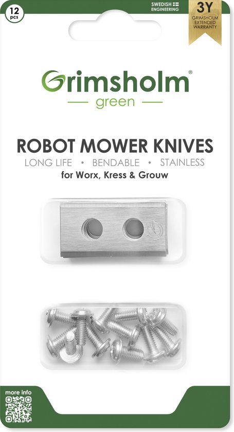 Grimsholm - robotmaaiermessen voor Worx, Kress en Grouw - 12 stuks van Merkloos	