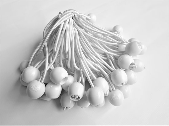 Grizzly Outdoor - Partytent Elastiek met balletje | lang| +/- 15 cm | 40 stuks |tent elastiek| elastiek met bol van Grizzly