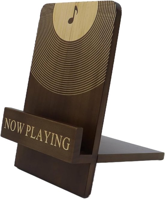 Grobo Speelt nu Vinyl Record Stand, Houten Display Vinyl Houder Stand, Album Organizer voor Bureau, Retro Album Collection Display Shelf