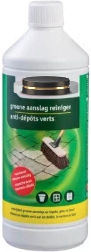 Groene Aanslag Verwijderaar - Zéér effectieve aanslag verwijderaar - Groene aanslagreiniger - Verwijdert groene aanslag op tegels, glas en hout. Groene aanslagverwijderaar - Groene aanslag verdwijderaar - Tegelreinigers van Merkloos	