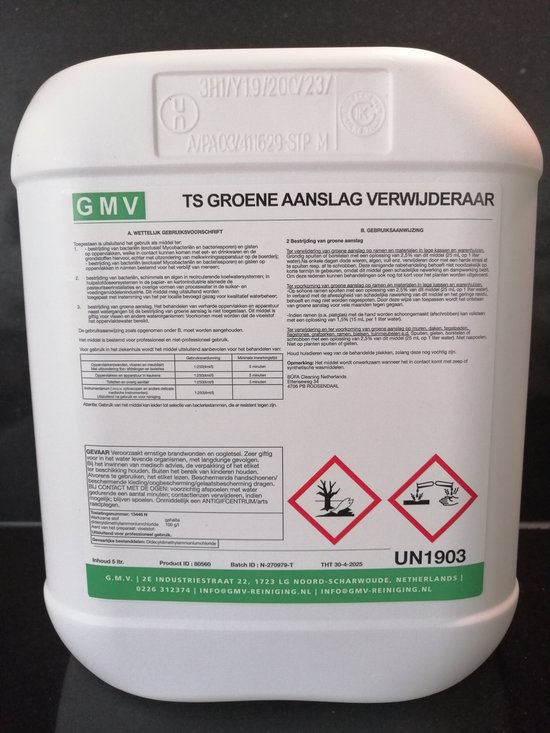 Groene Aanslagverwijderaar - Professioneel - Concentraat - 5 Liter -Biomos - Algen - Zeer Effectief voor Tegels - Tuinmeubels - Schutting - Glazen Overkapping - Kassen - van Merkloos	