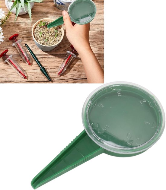 Groene Handmatige Zaaier - Herbruikbare Zaaddispenser 12x6.5 cm - Tuin Zaaihulpmiddel Voor Buiten - 1 Stuk