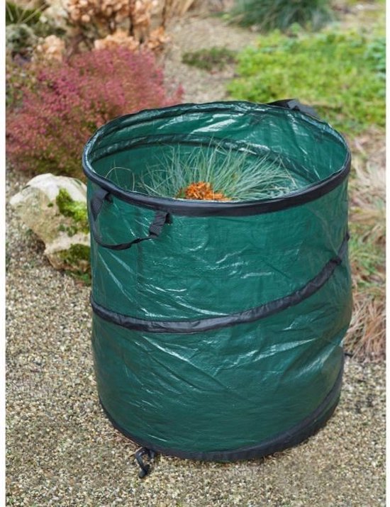Groene tuinafvalzak opvouwbaar 90 liter - Tuinafvalzakken - Tuin schoonmaken/opruimen - Tuinonderhoud van Groën