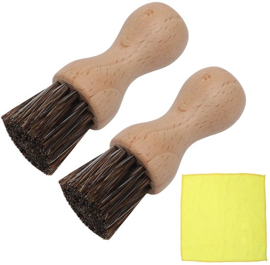 Groenteborstel, aardappelborstel, champignonborstel, natuurlijk hout, met microvezeldoek, milieuvriendelijke fruitborstel, geschikt voor gerechten, groenten, fruit