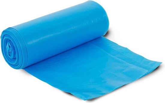 Grofvuil afvalzak - 20x - blauw - 120 liter - extra stevig - tuin/bouw afvalzak van Merkloos	