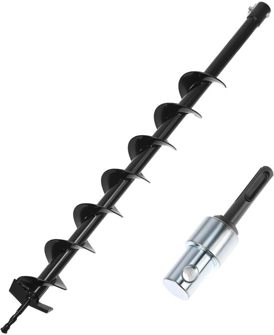 Grondboor ⌀ 60 mm met Adapter - 80 cm Grondboor voor Boren van Gaten en Planten van Bomen