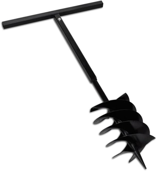 Grondboor - Auger bit - Gaten boren - Drie spiralen - 200 mm breed - Zwart