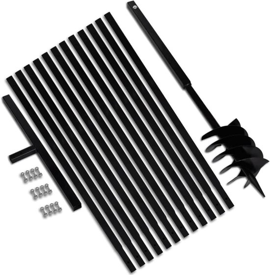 Grondboor - Bodemboor Handvat - Gaten Boren - Inclusief Verlengbuizen - 180 mm - Staal
