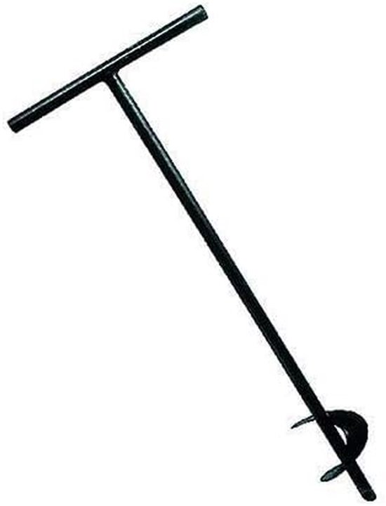 Grondboor - Bodemboor - Planten Poten - Gelakt Staal - 15 cm - Zwart