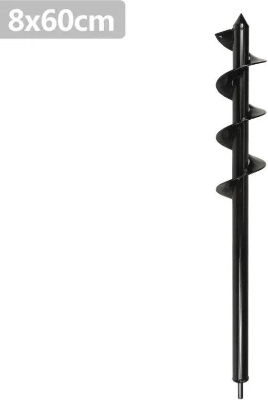 Grondboor - Grondboor voor boormachine - Bollenplanter - Palenboor - Boor - Tuin - 60 cm - 8 CM van Merkloos	