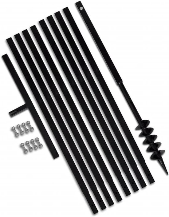 Grondboor - Handboor Tuin - Gaten Boren - Met Verlengstukken - 80 mm - Zwart