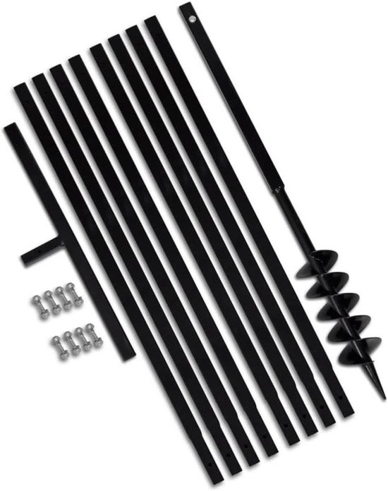 Grondboor Handvat - Bodemboor Tuin - Gaten Boren - Met Verlengbuizen - 100 mm - Zwart