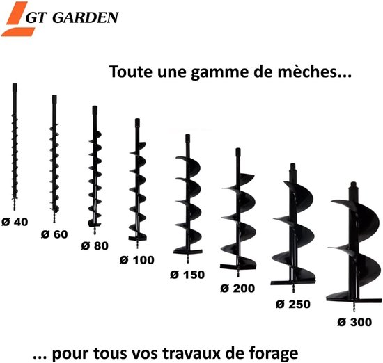 Grondboor Ø150 mm, 80 cm Lengte, 20 mm As – voor Thermische Boormachine