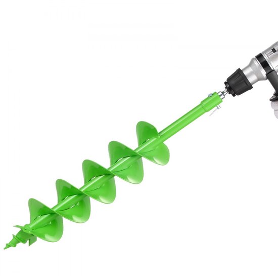 Grondboor - Paalboor-opzetstuk - Ø 15 x 80 cm - Aansluitmaat 20 mm - Voor hekpalen en tuingrond - Geschikt voor grondboormachines