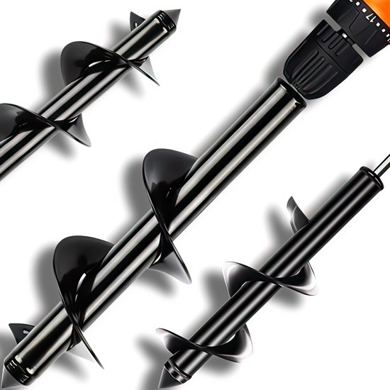 Grondboor Serie - Staal - 8 cm Diameter - 35 cm Lengte - Geschikt voor Boormachines van Merkloos	