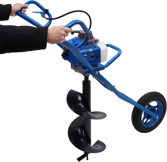 Grondboor Set - Aardeboor Motor - Gaten Boren - Krachtige 2-Takt Motor - 63cc 80cm Boor - Rood Zwart