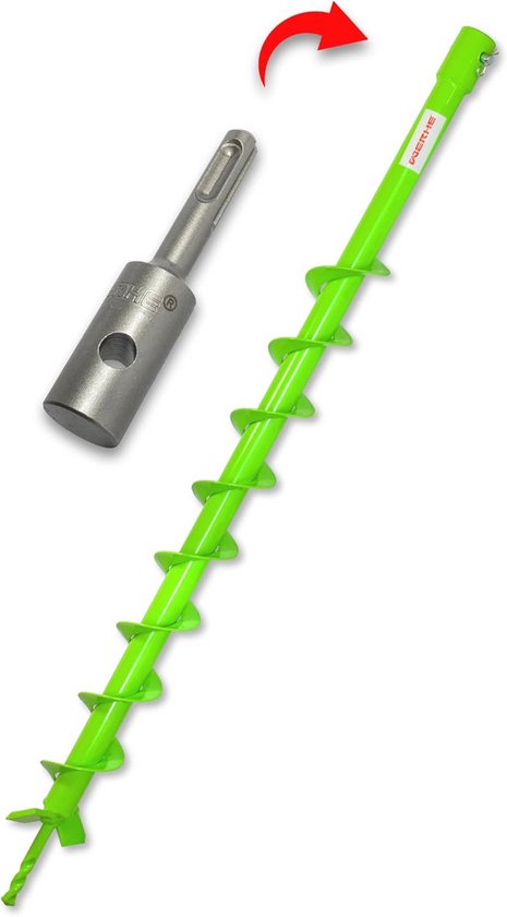 Grondboor voor Boormachine met SDS Plus Adapter - Ø50 mm, 80 cm Lengte - Perfect voor Boomplant en Grondboren van VONROC