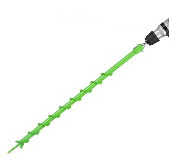 Grondboor voor boormachine - Tuinboor en palenboor - Ø 60 x 790 mm - Schacht Ø 20 mm - Voor hekpalen en paalgaten - Geschikt voor grondboormachine van Merkloos	