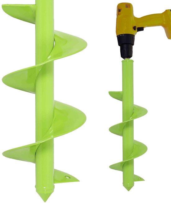 Grondboor voor boormachine, zware tuinboor, plantengatboor voor bloembollen, bloemen en kleine bomen, robuuste uienboor/turboplanter en grondboor voor tuin