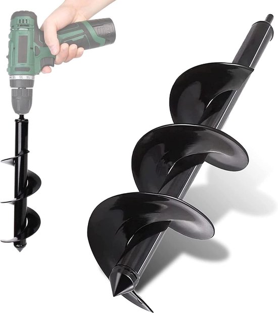 Grondboor voor tuinboormachine Ø 80 mm - bitboor 8 lengte 25 cm van staal graven snel gaten en planten van je bloemen, struik, haringen, palen