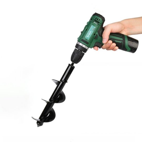 Grondboor - zaaimachine grondboor - slangboor - spiraalstang maakt de grond los van de grond om zaailingen te planten, bloemen te planten, groenten te kweken, kas, gaten te boren - grondboor elektrische boor - 40 mm x 45 cm, 1 stuk van Merkloos	