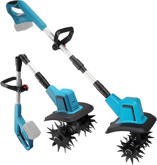 Grondhak en cultivator compatibel met accu, elektrische motorhak, 550W, 360rpm tuinfrees, 20 cm werkbreedte, 15 cm werkdiepte, freesdiepte tuinfrees. van Merkloos	