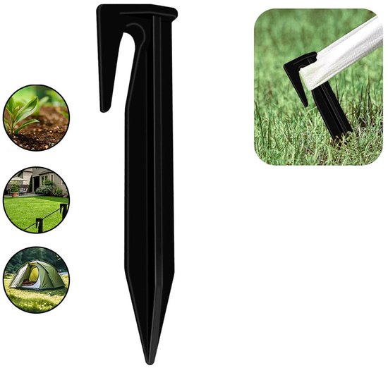 Grondpennen voor Grensdraad - 8,5 cm zwarte haring voor begrenzingsdraad van grasmaaier – Tuinharing voor begrenzingsdraad/signaalkabel – 200 st - Uitvoering: 8,5 cm (3 g)