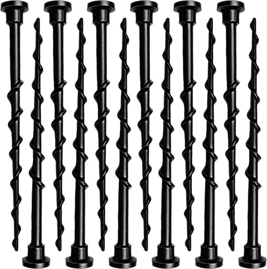 Grondschroeven 12 stuks - 13,7 cm - weerbestendig PP-kunststof - perfect voor robotmaaiers - SnelShoppen