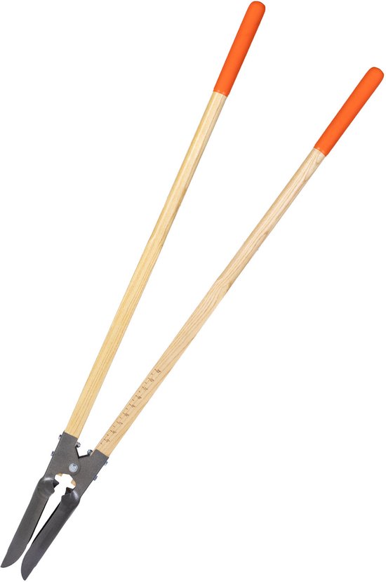 Grondspade, robuuste handmatige grondspade met metalen blad en schaalverdeling, gereedschap met houten handvat voor tuinieren en tuinieren, 57,5 inch