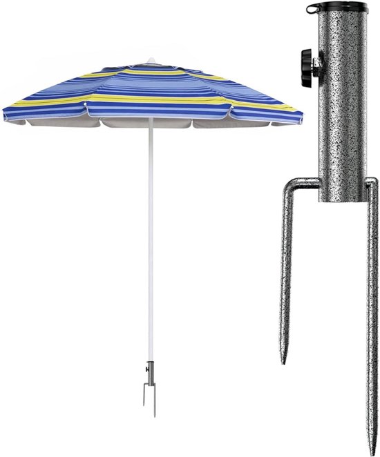 Grondspiesparasol, gazonspies voor parasol, afneembaar verstelbaar robuust grondanker, gazonspies parasolstandaard parasolhouder, parasolstandaard voor strandgras zand tuinparasol van Merkloos	