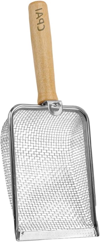 Grondzeef met Handvat - Tuinzeef Compostzeef - Bodem Voorbereiden - Vervormingsvrij Roestvrij Staal - 28 x 10 cm - Zilver