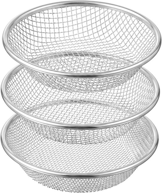 Grondzeef Set - Tuin Zeef - Bodem Verbeteren - 3 Maas Groottes - 30 cm Diameter - Metaal