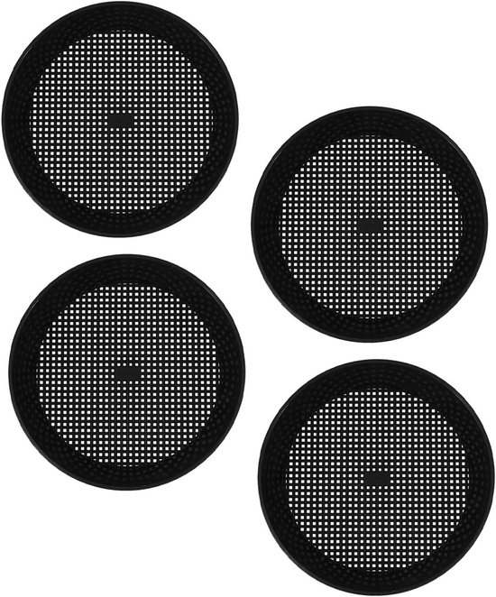 Grondzeef Set - Tuingrond Zeef - Tuinaarde Sorteren - Flexibele Zeefopties - 4 Stuks - Zwart
